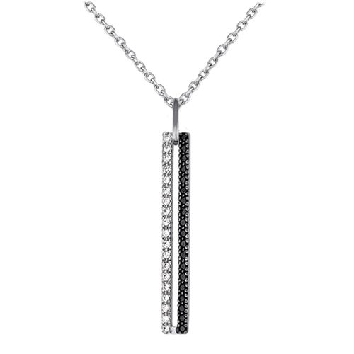 Altesse [L0170] - Collier Argent &#39déesse&#39 Noir Blanc