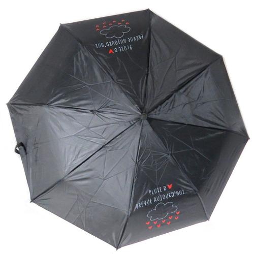 Promotion ! Parapluie Mini Manuel 'Mots D'Amour' Blanc (Pluie D'Amour Prévue Aujourd'Hui) - 23x6 Cm