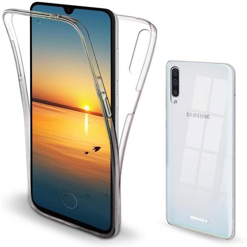 Coque Pour Samsung Galaxy A70 Silicone,Coques Coque De Protection Intégrale À 360 Degrés ¿¿Transparent Doux Ultra Mince Gel Silicone Tpu+Pc Anti Choc Anti Rayures Housse De Protection