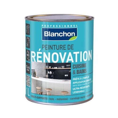 Peinture de rénovation cuisine et bains - Blanc 0,5L BLANCHON