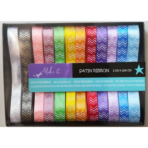 Lot De 12 Rubans Satin Décoré Pour Scrapbooking, Carterie, Décoration...