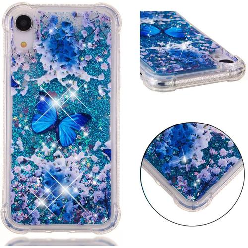 Coque Iphone Xr Housse Tpu Silicone Transparente Etui Brillant Bling Paillettes Sparkly Cristal Liquide Quicksands Anti Rayures Cover Antichoc Case Étui Pour Apple Iphone Xr 6.1"" 2018