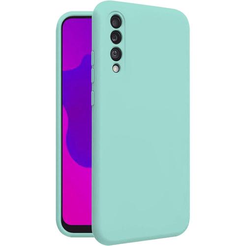 Coque Pour Samsung Galaxy A70 6.7"" Étui Rigide Turquoise Silicone Liquide Premium Doux Doublure Intérieure En Microfibre Protège L'appareil Photo Antidérapant Résistant Saleté Rayures