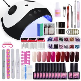 Coscelia 10pc Vernis À Ongles Kit Soak Off En Gel - Lampe À Ongles 36 W Uv Led - Ensemble Kit Manucure 