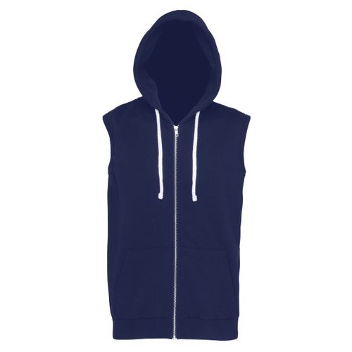 Sweat ? Capuche Zipp? Sans Manches Homme - Jh057 - Bleu Marine