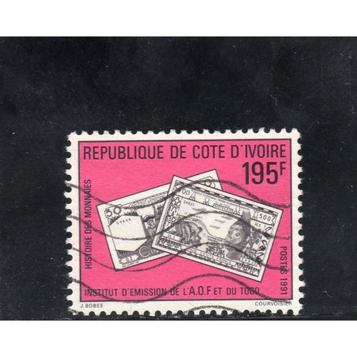 Timbre-Poste De Côte DIvoire (Histoire Des Monnaies)