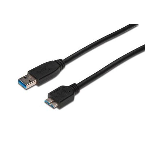 ASSMANN - Câble USB - Micro-USB de type B (M) pour USB type A (M) - USB 3.0 - 50 cm - moulé - noir