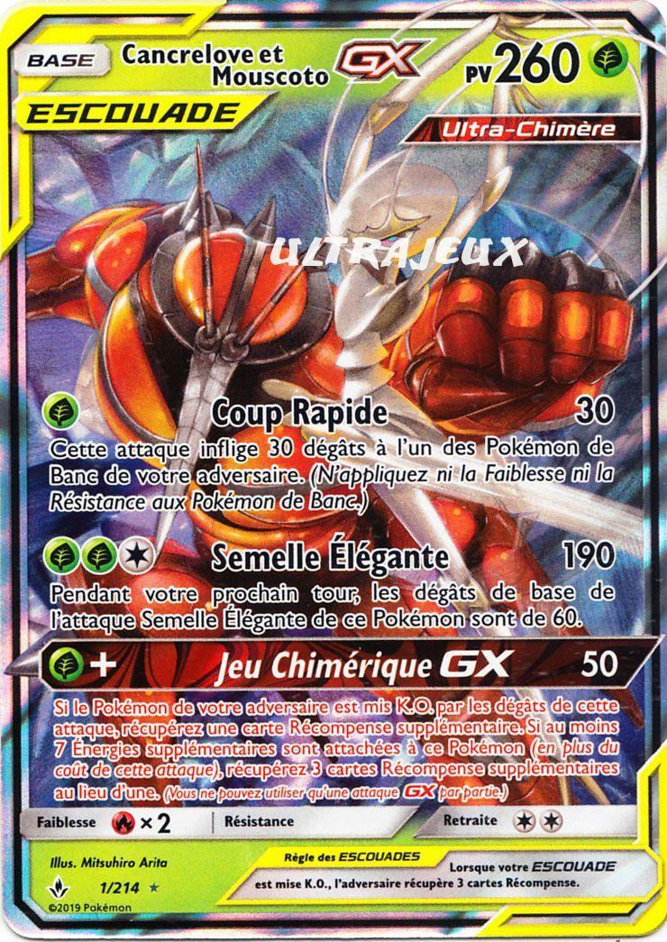 Pheromosa E Buzzwole-GX #myboost X Soleil & Lune 10 Alliance Infaillible 1/214 Cancrelove et Mouscoto-GX Box di 10 Carte Pokémon Francese 