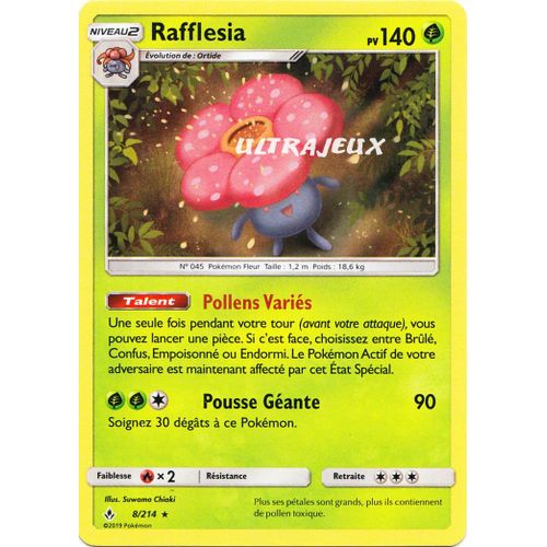 Pokémon - 8/214 - Sl10 - Soleil Et Lune - Alliance Infaillible - Rafflésia - Holo Rare