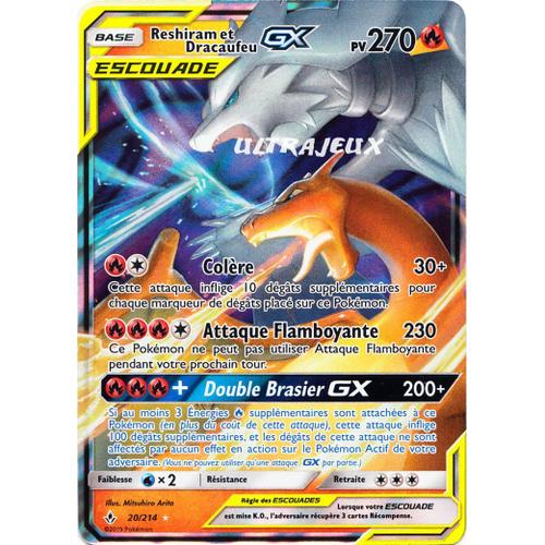 Pokémon - 20/214 - Sl10 - Soleil Et Lune - Alliance Infaillible - Reshiram & Dracaufeu Gx - Ultra Rare