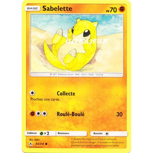 Pokémon - 83/214 - Sl10 - Soleil Et Lune - Alliance Infaillible - Sabelette - Commune