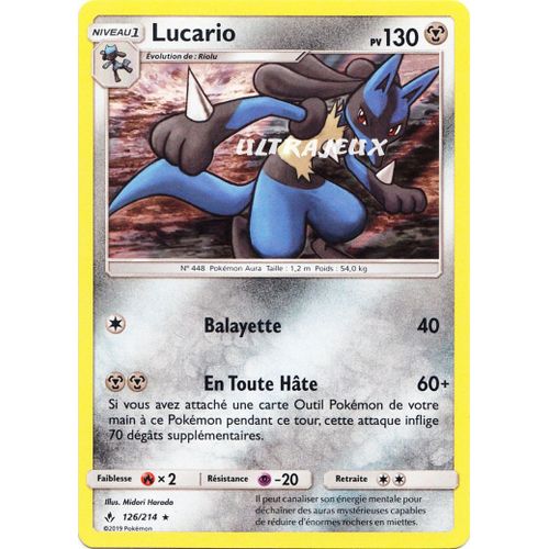 Pokémon - 126/214 - Sl10 - Soleil Et Lune - Alliance Infaillible - Lucario - Holo Rare