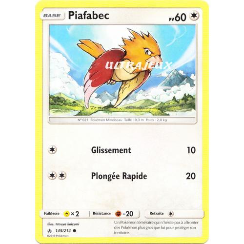 Pokémon - 145/214 - Sl10 - Soleil Et Lune - Alliance Infaillible - Piafabec - Commune