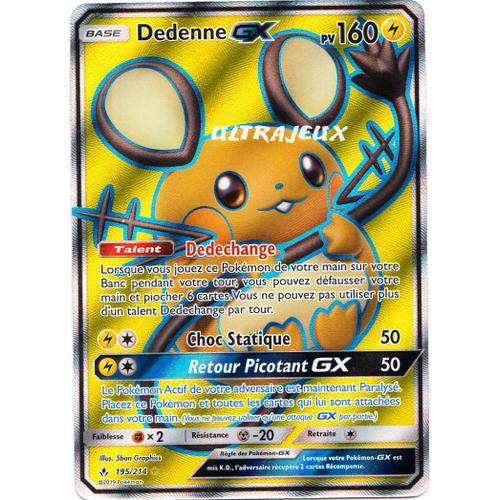Pokémon - 195/214 - Sl10 - Soleil Et Lune - Alliance Infaillible - Dedenne Gx - Ultra Rare