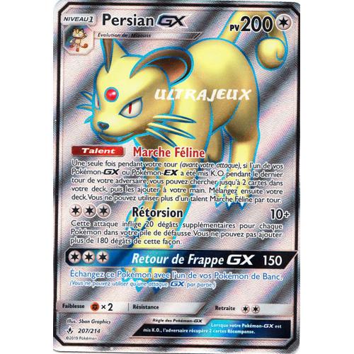 Pokémon - 207/214 - Sl10 - Soleil Et Lune - Alliance Infaillible - Persian Gx - Ultra Rare