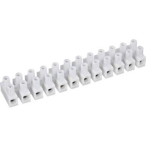 Bornier domino TRU COMPONENTS 609510 Nombre total de pôles: 12 blanc flexible: 4-10 mm² rigide: 4-10 mm² 1 pc(s)