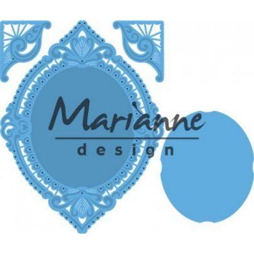 Marianne Design Petra's Ovale Et Coins Matrice De Découpe, Métal, Bleu, 19 X 13 X 0,5 Cm