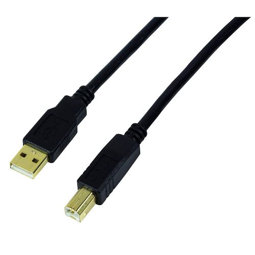 LogiLink USB 2.0 Câble de raccordement [1x USB 2.0 type A mâle - 1x USB 2.0 type B mâle] 10 m noir contacts dorés