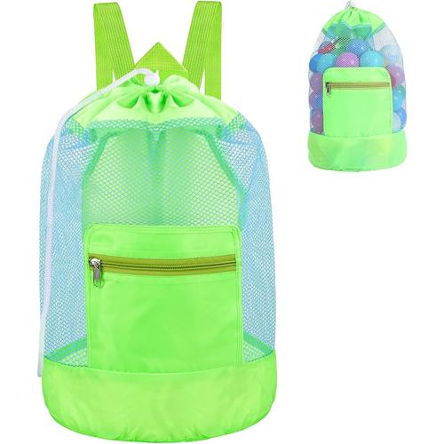 Sac De Jouets Plage En Maill, Grand Sac De Plage En Maille, Filet De Rangement Jouet, Pliant Sac À Dos Rangement De Jouets De Plage Sac En Filet, Pliable Sac De Plage Organisateur De Jouets