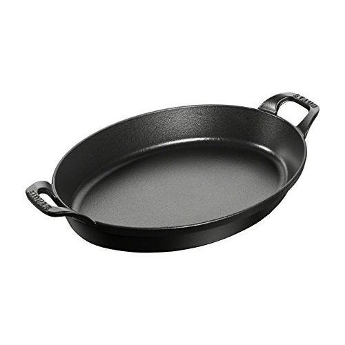 Staub 40508-283-0 Plat Empilable Oval Plat À Four En Fonte Noir Mat 44, 7x28, 5x7, 7 Cm