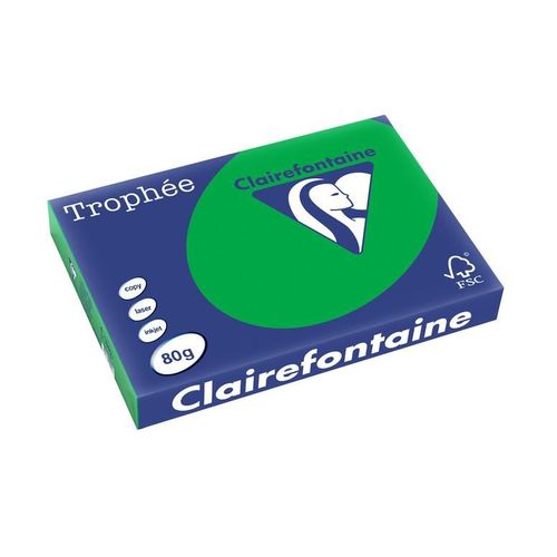 Trophée Ramette 500 Feuilles Papier 80g A3 420x297 mm Certifié FSC vert billard