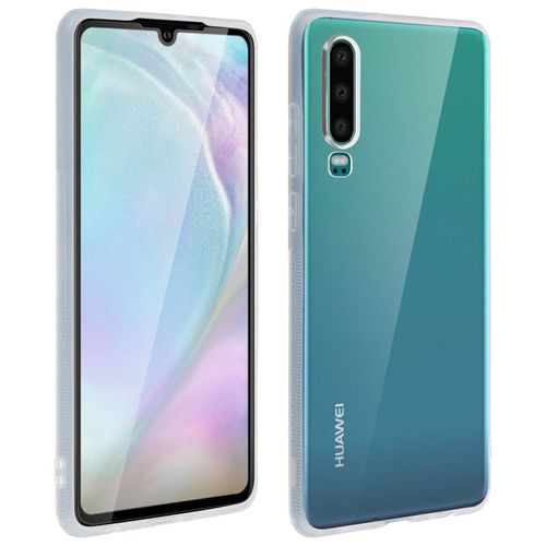 Coque Huawei P30 Silicone Gel + Film Ecran Verre Trempé Noir