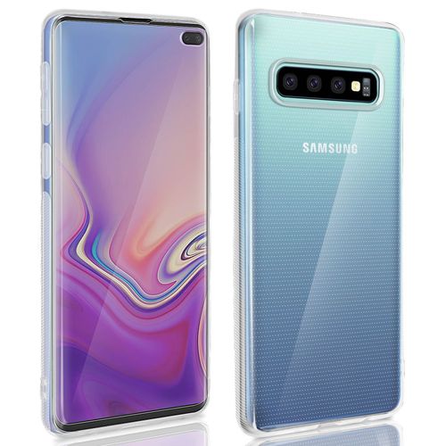 Coque Samsung Galaxy S10 Plus Silicone Gel + Film Ecran Verre Trempé Transparent