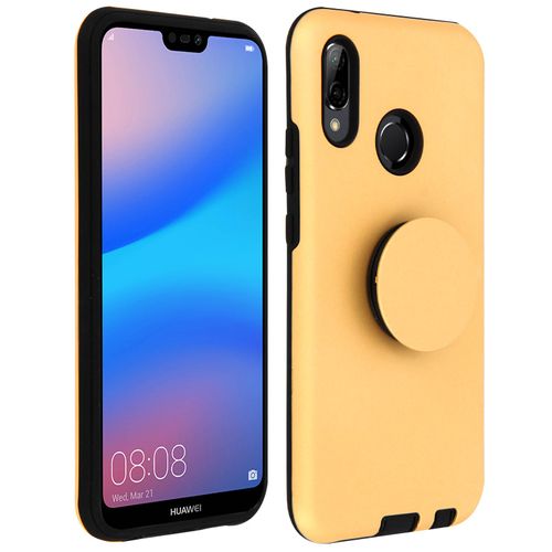 Popup Huawei P20 Lite Coque Bague Grip Support Extensible Silicone Gel Doree