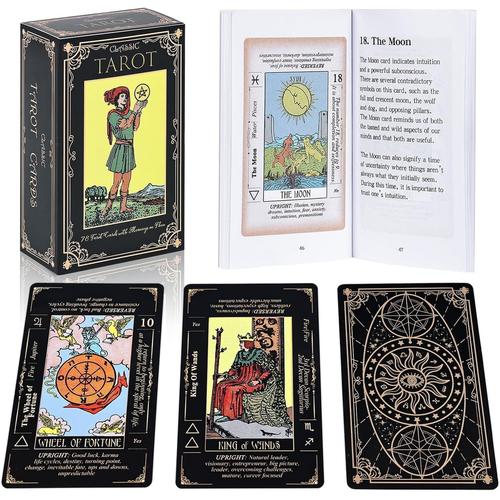 Jeu De Cartes De Tarot Classiques Et Livre Pour Débutants, Jeu De Cartes De Tarot Avec Guide De 100 Pages, Jeu De Tarot Rider Waite Pour Débutants