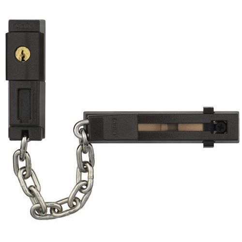 Entrebâilleur de sécurité à chaîne - à clé - avec rail - SK78 - Brun ABUS