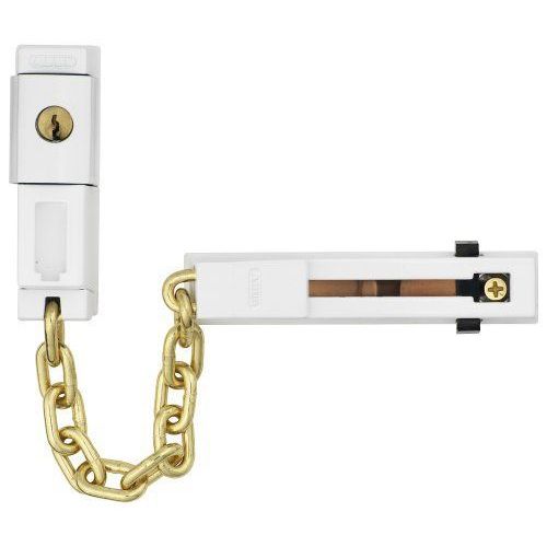 Entrebâilleur de sécurité à chaîne - à clé - avec rail - SK78 - Blanc ABUS