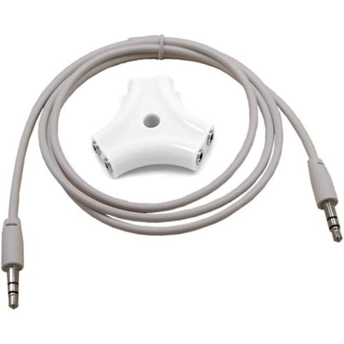 1 5 Adaptateur Casque Adaptateur ecouteur Répartiteur Audio Voies Répartiteur 5 Ports 3,5 mm Adaptateur séparateur d'écouteurs Un pour Cinq Distributeur Diviseur Blanche