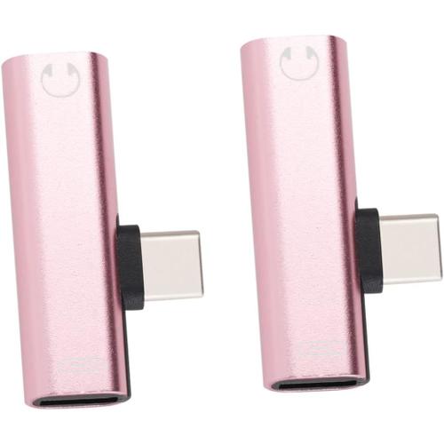 2 Pièces Adaptateur Taper 2 en 1 pour écouteur Double séparateur de Prise Casque Chargeur USB-c séparateur de Casque convertisseur Automatique Distributeur Type