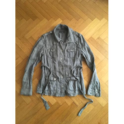 Veste En Lin Souple Sud Express Grise Taille 40