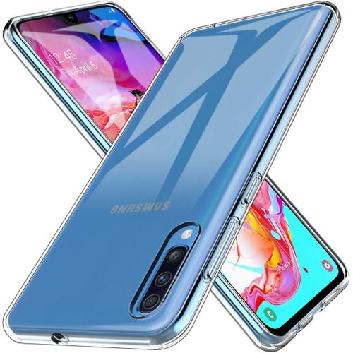 Samsung Galaxy A70 Housse Etui Housse Coque De Protection Silicone [Transparent]
