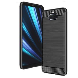 Sony Xperia 10 Housse Etui Housse Coque De Protection Fibre De Carbone [Noir]