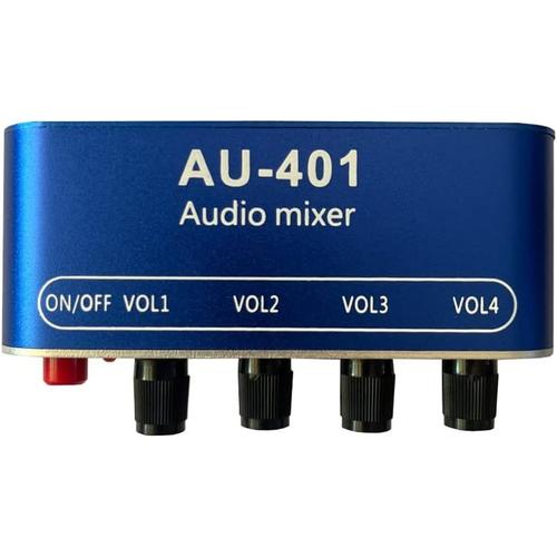 AU-401 DC5V-12V MéLangeur Audio StéRéO 4 EntréEs à 1 Sortie ContrôLe Individuellement Conseil Mixage Sonore DIY Casque Amplificateur