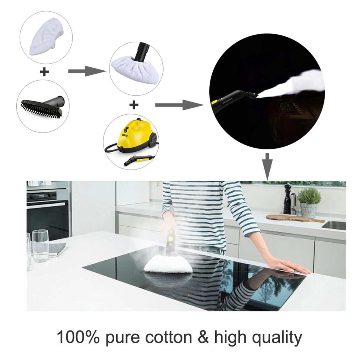 Kit De Nettoyage ? Vapeur Universel Polyvalent, Pour Karcher... - 2