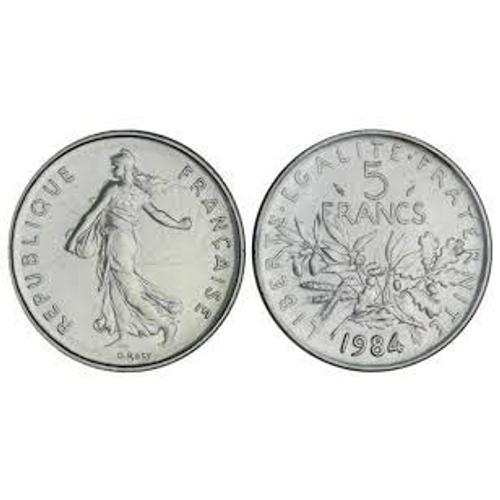 France = Pièce De 1/2 Franc, Semeuse De Roty, Année 1984, En Nickel.