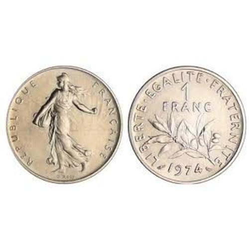 France = Pièce De 1/2 Franc, Semeuse De Roty, Année 1974, En Nickel.