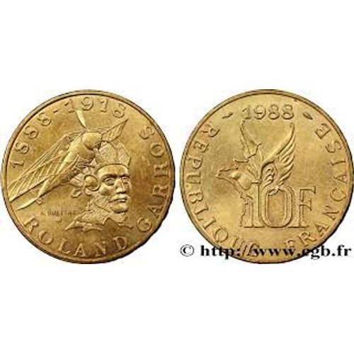 France = Pièce De 10 Francs, Commémorative Roland Garros, Année 1988, Tranche B