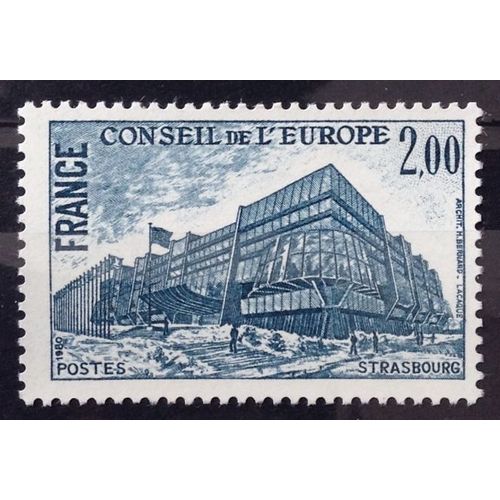Conseil Europe - Angle Bâtiment À Strasbourg 2,00 (Impeccable Service N° 64) Neuf** Luxe (= Sans Trace De Charnière) - France Année 1980 - N25172