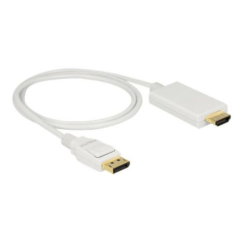 Delock - Câble adaptateur - DisplayPort mâle pour HDMI mâle - 1 m - triple paire torsadée blindée - blanc - passif