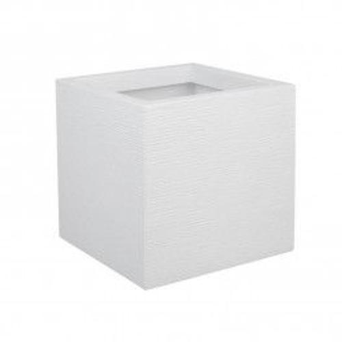 Pot carré Graphit Up - Blanc cérusé - 29.5x29.5x29.5 - 21L - EDA Plastiques - Intérieur et extérieur