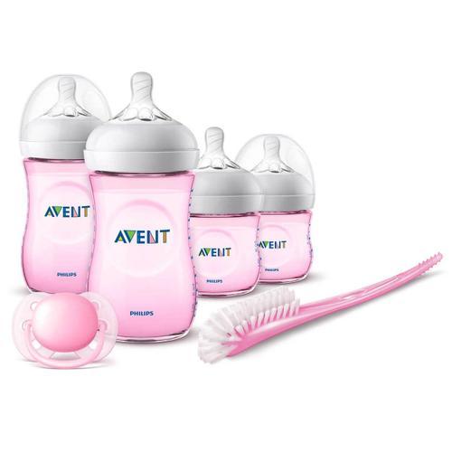 Kit Biberons Nouveau-Né Natural Goupillon Rose - Philips Avent