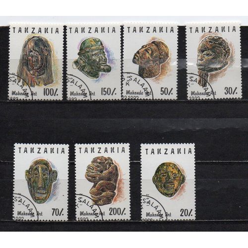 Tanzanie- Série De 7 Timbres Oblitérés- Arts- Sculptures