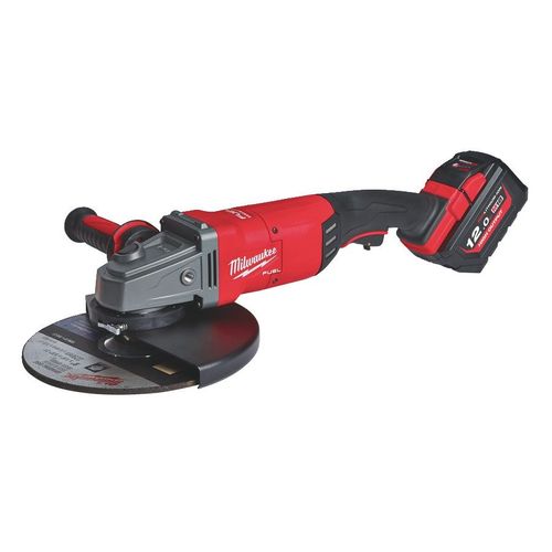 Milwaukee - Meuleuse d'angle FUEL 18 V 12.0 Ah 230 mm avec coffret et gâchette "homme mort" - M18 FLAG230XPDB-121C