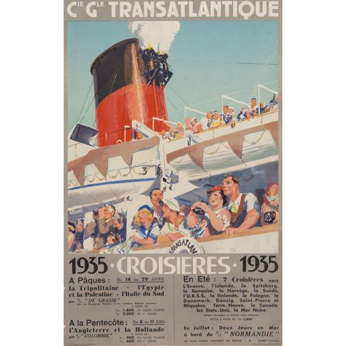 Affiche Transatlantique Croisières 1935