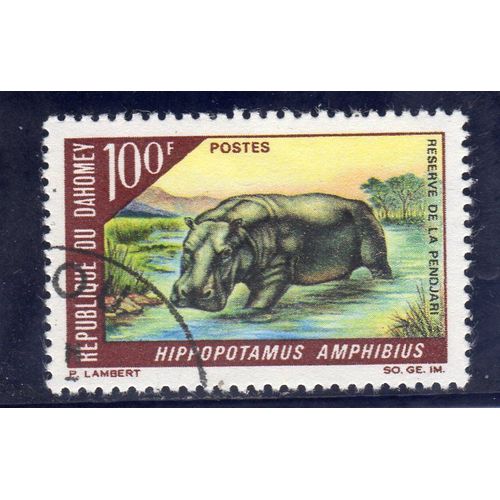 Timbre-Poste Du Dahomey (Hippopotame)