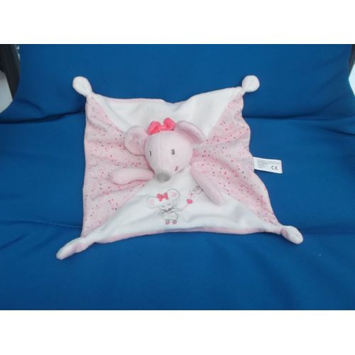 Doudou Plat Souris Rose Et Blanche Simba Toys Benelux